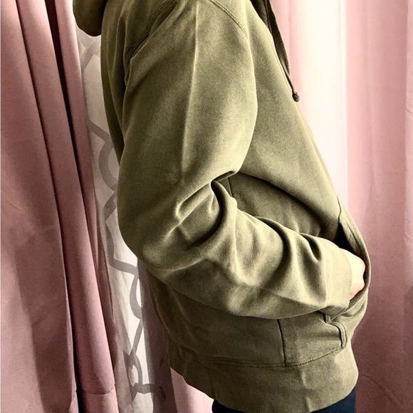 Olive Green Zip-Up Sweater for Men - Picture 5 of 5